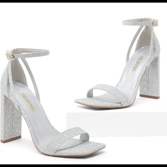 Sz 10 DREAM PAIRS High Heels Chunky Block Square Toe heels - Picture 4 of 5